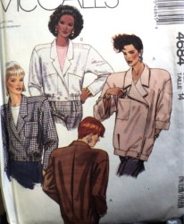 4684 UNLINED BOXY BUTTON JACKETS LENGTHS 1990 PATTERN 14